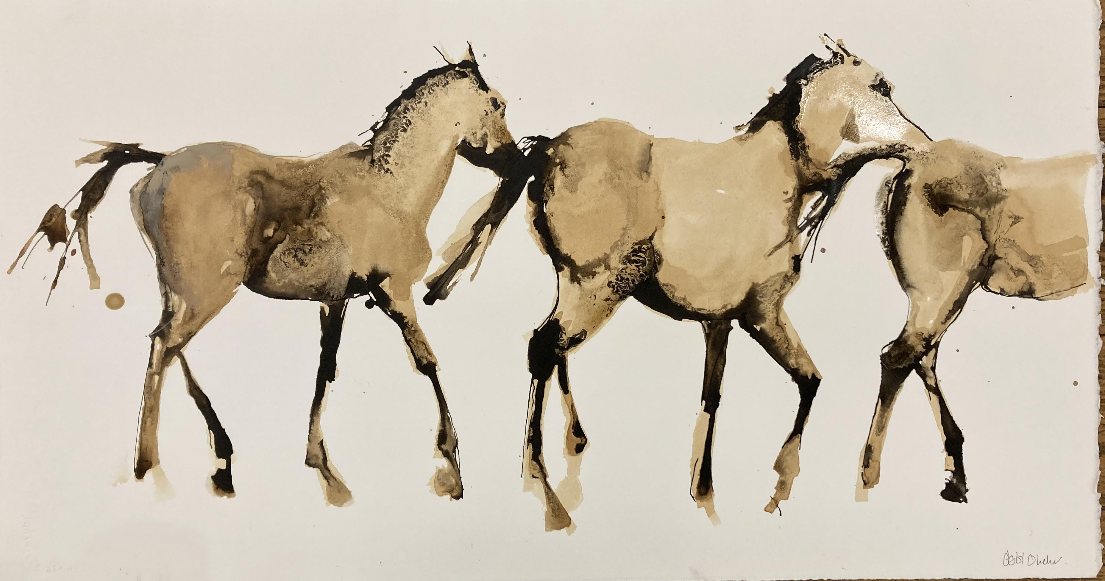 Study of Walking Horses by Debi O'Hehir