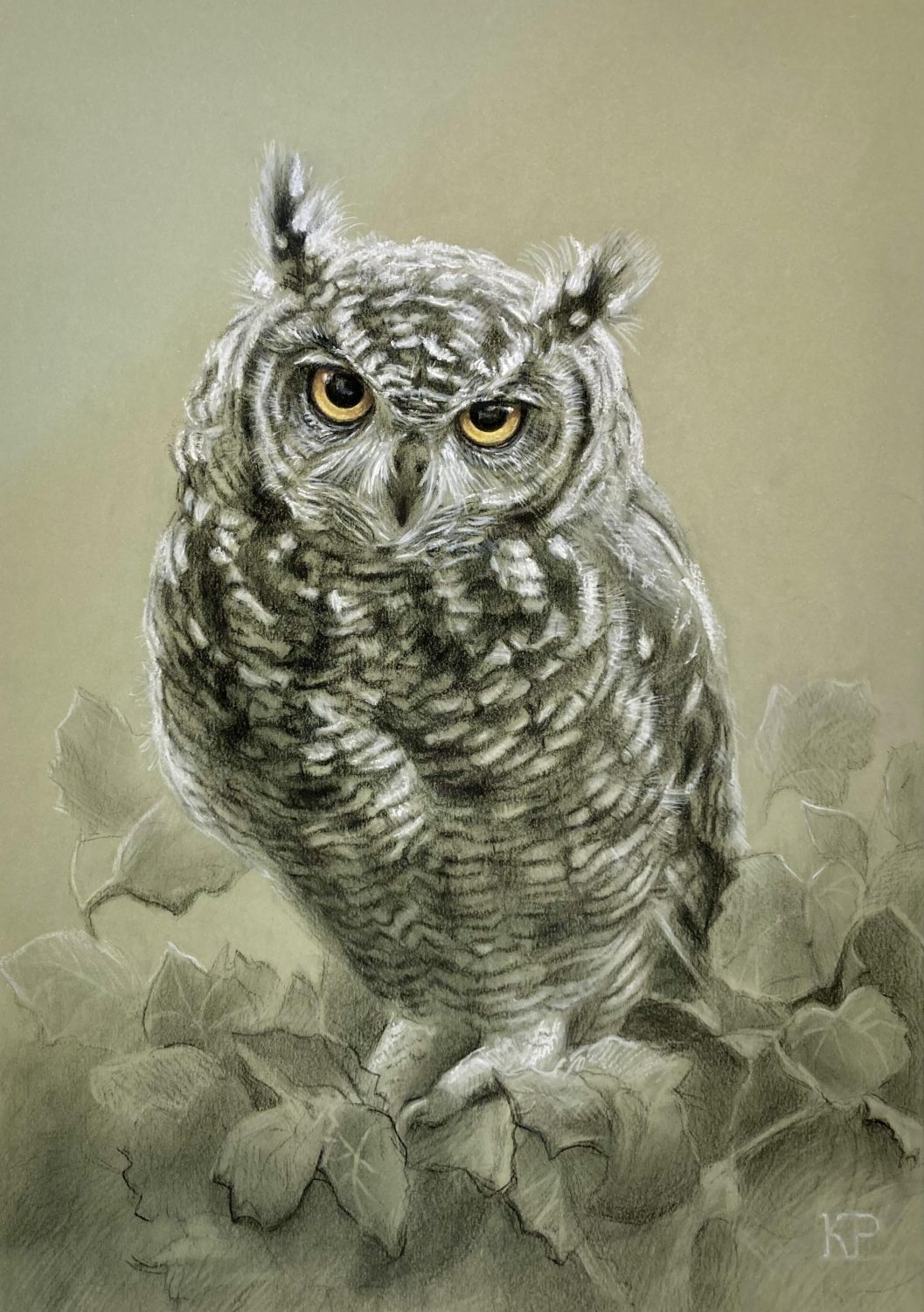 Owl on Sage by Kateryna Penchovska
