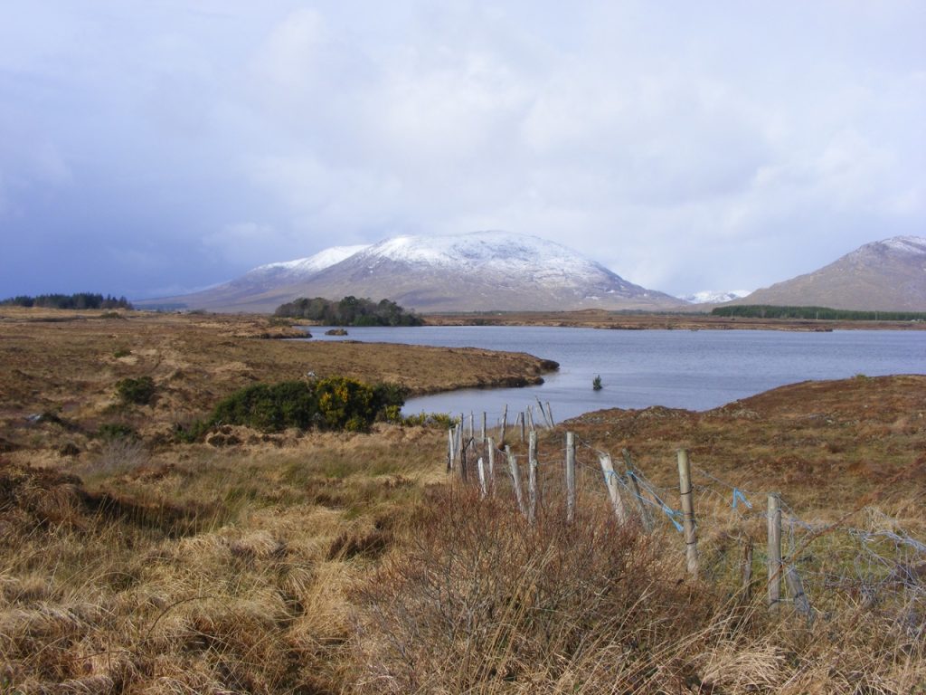 Snowy landscape in Connemara