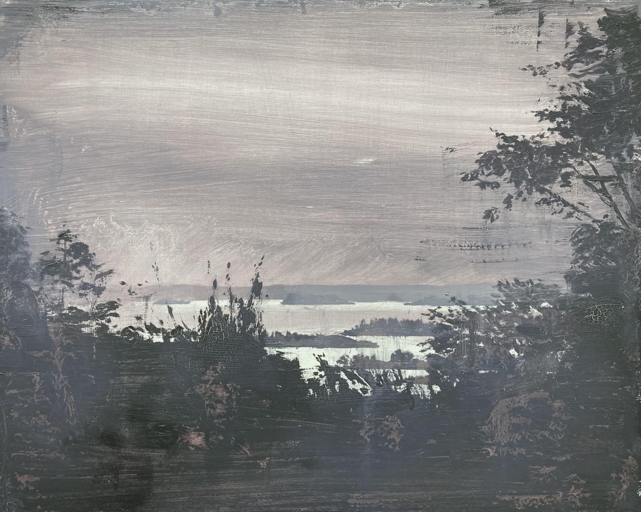 Lake islands- moon glare by David Smith