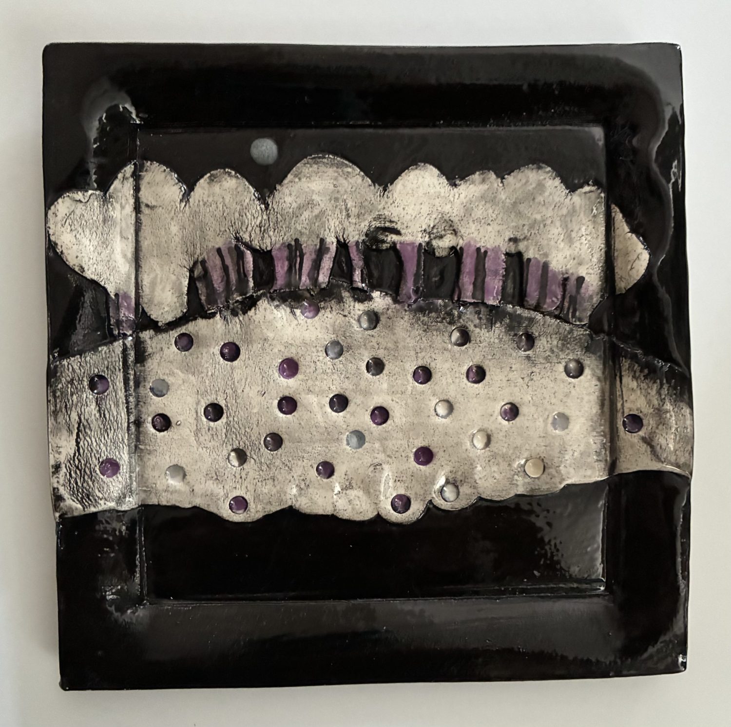 Black and purple ceramic landscape