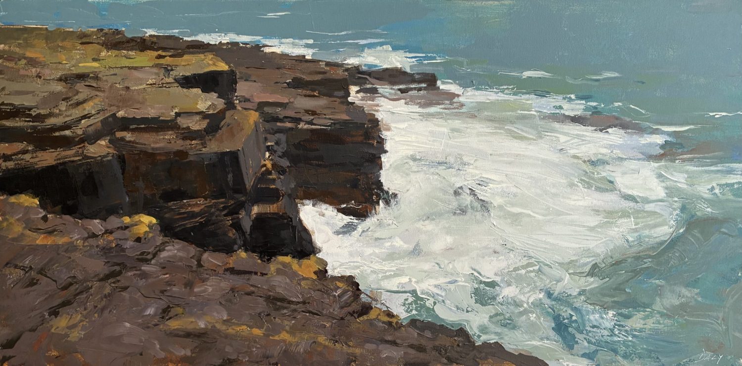 Coastal landscape with cliffs by Ivan Daly