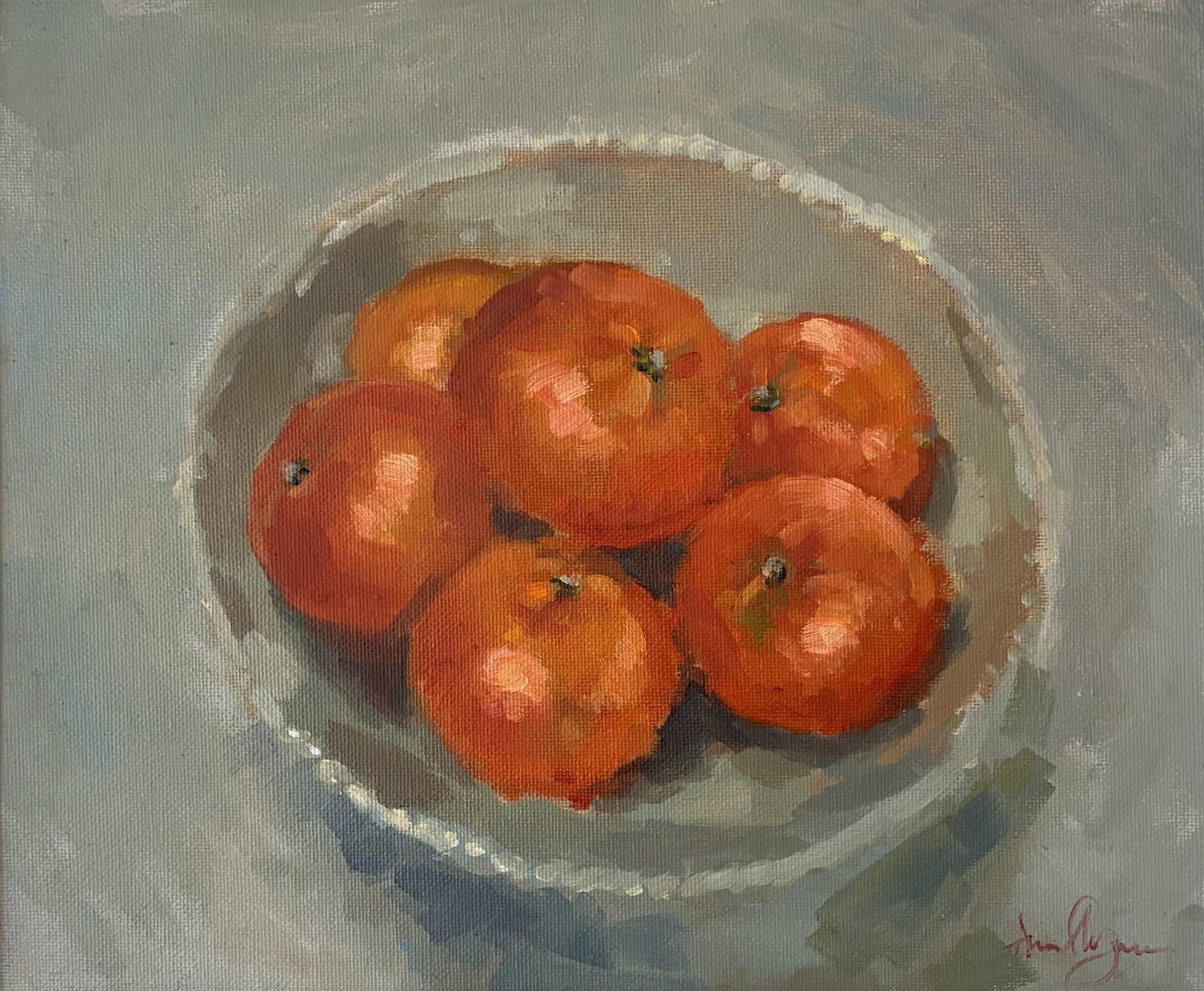 Still life with clementines oil painting by Ann Flynn