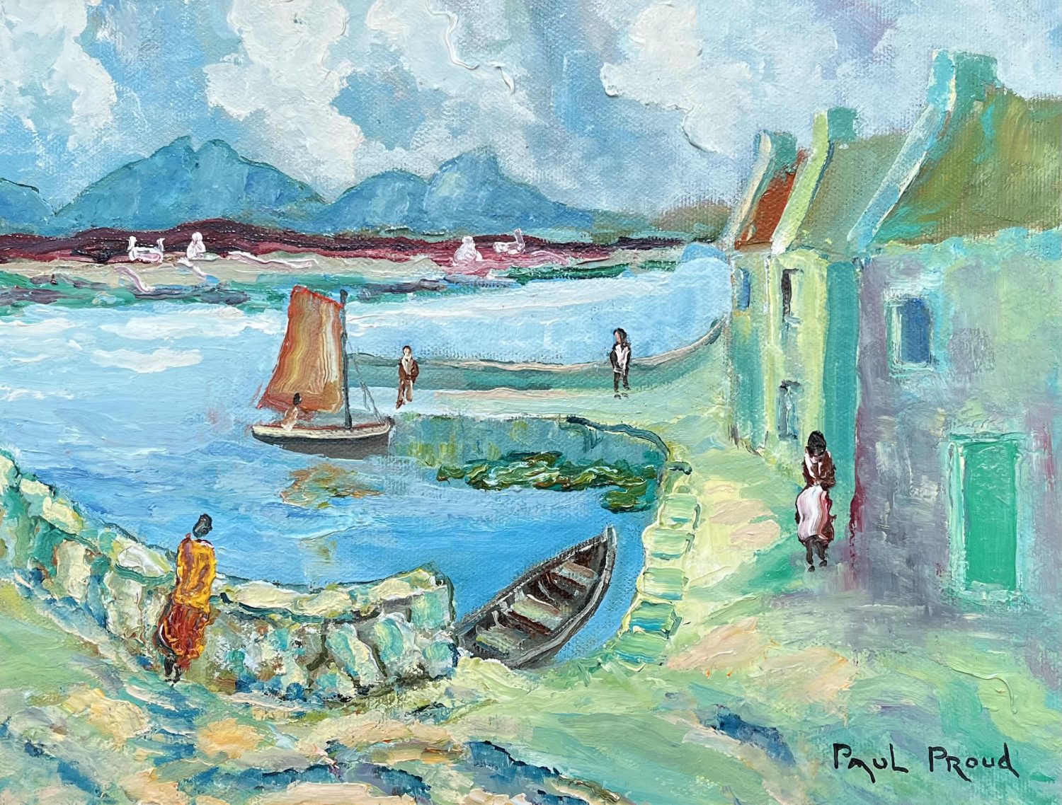 Watching the Boats at Roundstone by Paul Proud