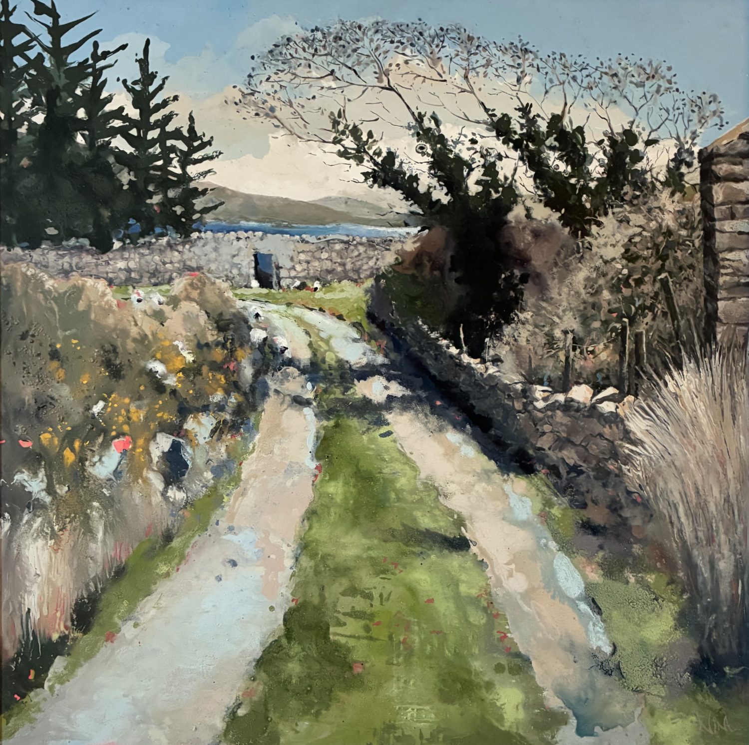 Summer pastoral science with country road