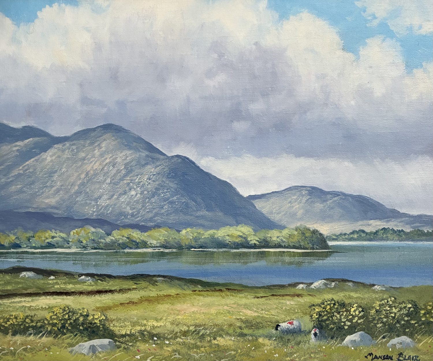 Pastoral landscape at the Inagh Valley by Manson Blair